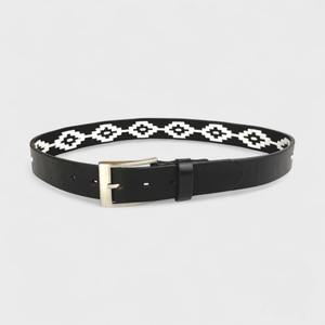Ceinture en cuir personnalisable pour homme, équestre, polo, avec boucle ardillon, en cuir pleine fleur, broderie, pour le sport et l'équitation - Product Image 4