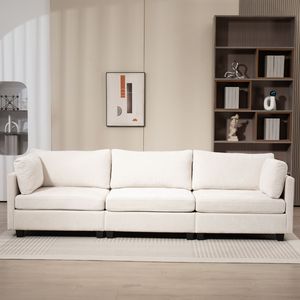 Divano a 3 Posti in Ciniglia 111.42*32.28\" XXXL, Comodo Divano in Tessuto Morbido e Confortevole, Design Ergonomico per Soggiorno - Product Image 3