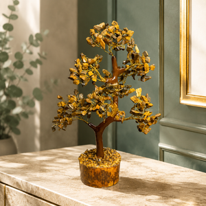 Figurine d'arbre en pierre d'œil de tigre naturelle, arbre de vie en cristal artisanal, décoration Feng Shui pour la maison, ornement de bureau - Product Image 4