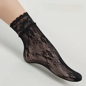Black Ladies Convenient Lace <b>Sock</b> Women Girls Ladies <b>Soft</b> Lace Short Ankle <b>Socks</b> Fishnet <b>Socks</b> - Product Image 5
