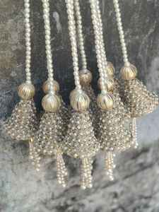 Décoration perlée avec boule Gota suspendue |   Rideau à perles pour porte |   Décoration de temple pour les fêtes de mariage indien et de l'inauguration de maison - Product Image 5