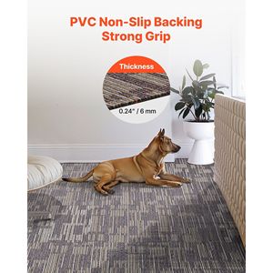 24 Pezzi Piastrelle Modulari per Moquette 24x24 Pollici, Tappeto Commerciale Morbido Imbottito Senza Cuciture, 96 Piedi Quadrati - Product Image 5