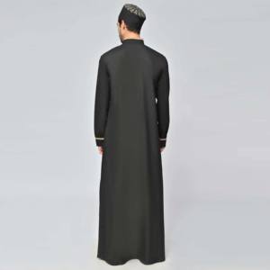 Túnica Islámica para Hombre, Talla Grande, Otoño, Color Negro, Transpirable, Estilo Saudí, Talla Personalizada, Diseño Único - Product Image 2