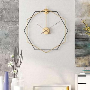 Luxury Geometric Hexagonal Metallic Wall <b>Clock</b> Modern Art Decor Designed in India Durable Style <b>Clock</b> at Best Wholesale Prices - Product Image 3