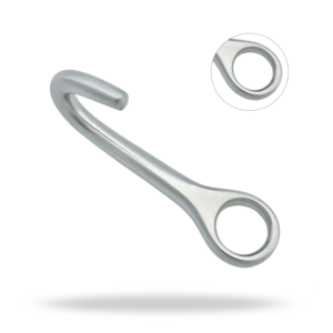 Gancho obstétrico Harms OB Eye Hook de 4 pulgadas, instrumento veterinario para asistencia en el parto de animales grandes - Product Image 1