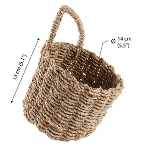 <b>Wall</b>-mounted seagrass <b>basket</b> with one handle Handmade <b>Storage</b> <b>Basket</b> Wholesale eco-friendly Made in Viet Nam - Product Image 2