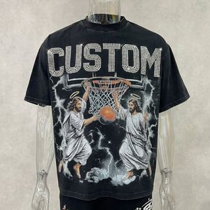 Camisetas Personalizadas con Impresión DTG, Estilo Oversize, con Pedrería y Efecto Desgastado para Hombre - Product Image 5