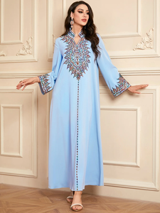 Vestido Musulmán Eid Abaya para Mujer, Vestidos Largos Musulmanes Bordados, Caftán Largo para Fiesta, Jalabiya Ramadán, Túnica Árabe Dubai 2026 - Product Image 5