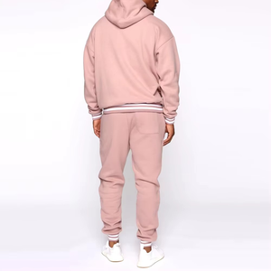 Men's Casual XL 100% Cotton Fleece Sweatsuit Wholesale Hoodie <b>Sweatpants</b> <b>Set</b> with Custom Logo Blank Jogger Tracksuits Plus Size - Product Image 3