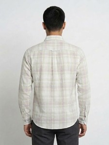 เสื้อเชิ้ตแขนยาวลายสก๊อตผ้าฝ้ายสำหรับผู้ชาย ปกคอพับ ระบายอากาศได้ดี เหมาะสำหรับใส่ในฤดูใบไม้ผลิ - Product Image 3