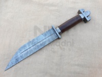 Дамасский скрученный узор, розовая деревянная ручка, Викинг-NMT-2502