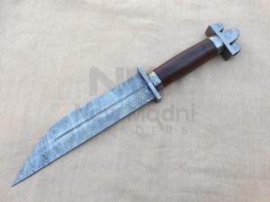 DAMAS MOTIF TORSADÉ ROSE POIGNÉE EN BOIS VIKING POMMEL VIKING SEAX NMT-2502 - Product Image 2