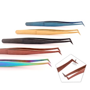Pinzas multicolores para pestañas Material de acero sostenible con puntas de volumen afiladas Super Grip Las mejores características de trabajo - Product Image 2