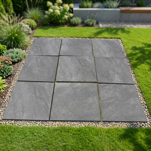 Hammer Stone Nero 20mm Full Body Porcelain Pavers 600x600mm Heavy Duty Outdoor Ceramic <b>Floor</b> Tiles - Product Image 2