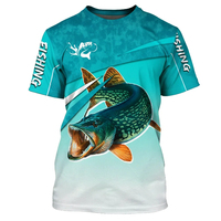 Neuestes Design Unisex Outdoor Angelhemd mit Rundhalsausschnitt, Leichtes Polyester-Performance-Gewand, UPF 50+, Atmungsaktiv mit Sublimationsdruck