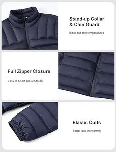 Men's Lightweight Packable Puffer Jacket Waterproof <b>Winter</b> Hood Jacket Custom Packable <b>Quilted</b> Puffer Jacket With Storage Pouch - Product Image 4