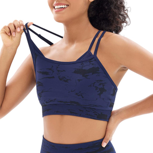 High Quality <b>Women's</b> Yoga Sets Breathable Custom Fabric Seamless Front Drawstring Plus Size 2-Piece Solid Pattern Gym Fitness - Product Image 4