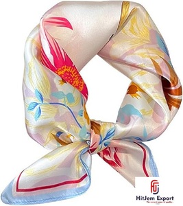 Custom Printed Short <b>Scarf</b> Fabric High Quality OEM ODM White Label Textile Manufacturer Fashion Accessories Export Supplier - Product Image 1
