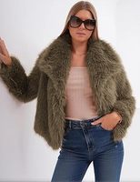 Neu Eingetroffener Stehkragen Chinchilla-Pelzmantel Damen Kurzer Rex-Kaninchenfell-Mantel