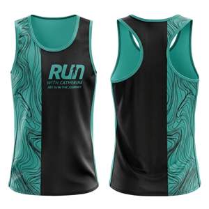 Wholesale Price Custom Design Sublimated Training Jersey Stretch Polyester Mesh <b>Running</b> Sleeveless Marathon Singlet Crew Neck - Product Image 1