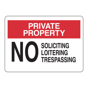 Letrero de Seguridad de Aluminio para Propiedad Privada Brady, Prohibido la Venta Ambulante, Uso en Interiores/Exteriores - Product Image 3