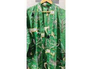 <b>Bath</b> Robe 100% Cotton Indian Jungle Printed Handmade Cotton Kimono <b>Bath</b> Robe Swim Wear Night Wear Free Size Cotton Maxi - Product Image 6