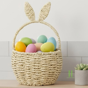 BEST SELLER Natural Woven Easter <b>Basket</b> Bunny Rabbit Shape Easter Egg Holder <b>Basket</b> <b>for</b> Kids Easter Egg Hunt <b>Gift</b> Decoration - Product Image 3