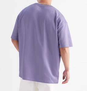 Men's <b>Tshirts</b> Streetwear Custom logo High Quality 100% Cotton Drop Shoulder Blank Heavyweight Crew Neck T-shirts - Product Image 1