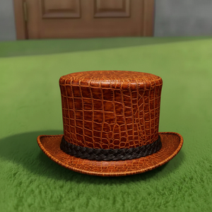 Premium quality custom made Handmade Brown Leather <b>Top</b> Hat Steampunk Gothic Western Hat - Product Image 5