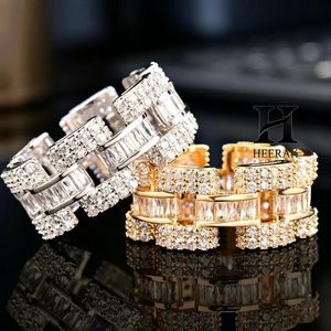 Anillo de Lujo con Diamantes Corte Baguette, Oro Blanco de 14K, Estilo Eternity, para Hombre y Mujer, Hip Hop, Anillo de Pinky - Product Image 2