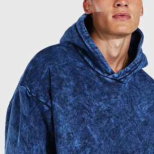 Heavyweight Cotton Acid Wash Pullover Hoodie Men Oversized Manufacture Premium Quality <b>Thick</b> <b>Fleece</b> Streetwear Warm Sweatshirt - Product Image 3