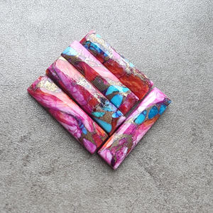 Turquesa Rosa Espinosa en Forma Rectangular, Gema Calibrada: Piedra de Calidad AAA+ con Reverso Plano, Todos los Tamaños Disponibles para Venta al Por Mayor - Product Image 3