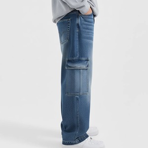 กางเกงยีนส์ทรงหลวมสำหรับผู้ชาย สไตล์ไฮสตรีท ทรงตรง ใส่สบาย เหมาะสำหรับฤดูร้อนและฤดูหนาว กางเกงยีนส์ทรงหลวมแบบระบายอากาศได้ดี สามารถสั่งตัดได้ - Product Image 3