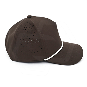 Gorra de Béisbol Marrón de 5 Paneles, Impermeable, de Nailon, Unisex, para Exteriores, con Ribete de Cuerda en Color Contrastante, de Alta Calidad, 100% Algodón, Estilo Deportivo - Product Image 3