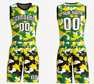 Conjunto de Uniforme de Baloncesto con Camuflaje Personalizado, Impresión Sublimada, Cuello en V, Sin Mangas, Poliéster Transpirable, Unisex, para Adultos - Product Image 2