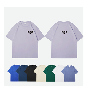 เสื้อยืดคอตตอนโอเวอร์ไซส์สำหรับผู้ชาย เนื้อผ้าหนา คุณภาพสูง เสื้อยืดเปล่าสไตล์สตรีทแวร์ พิมพ์โลโก้ได้ตามต้องการ เสื้อยืดสตรีทแวร์ - Product Image 2