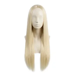 Perruque Full Lace Cheveux Indiens Remy Blond Platine Naturel Cheveux Humains Longs Densité 100% Base Soie Double Drawn Taille Personnalisable - Product Image 2