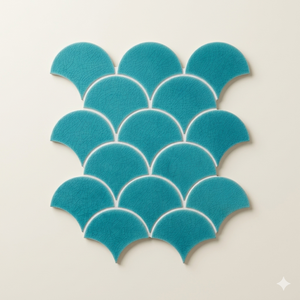 Premium Porcelain Green Ceramic Tiles Non-Slip Antibacterial Polished Unique <b>Mosaic</b> Shape Wall Floor Tiles for Bathroom Villa - Product Image 2