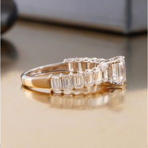 2.93 CT Lab Grown Square Emerald Baguette Engagement <b>Ring</b> 14K Gold Clarity VVS2/VS1 <b>Cushion</b> Cut <b>Wedding</b> Jewelry - Product Image 3