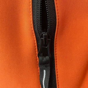 Veste polaire orange pour homme, à capuche, col montant, respirante, avec poche zippée, couleur unie, style sportif, manteau d'hiver - Product Image 5