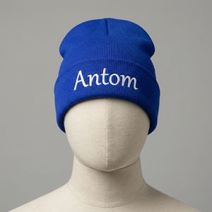 Bonnets jacquard vierges personnalisés pour hommes Bonnets brodés Bonnets en laine et polyester avec logo personnalisé - Product Image 1