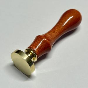Timbres ronds en laiton brun faits à la main de 30 mm avec manche en bois d'érable, tampon à cire pour cartes de vœux faites à la main et projets de scrapbooking - Product Image 1
