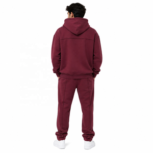 Ensemble de survêtement et de jogging en coton épais de qualité supérieure, coupe régulière, sweats à capuche surdimensionnés, fabrication OEM, marque privée - Product Image 3