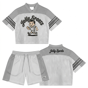 Premium 160 GSM Polyester <b>Mesh</b> Women Jersey Short <b>Set</b> Grey White Panel Design Custom Sublimation Print Logo Women's <b>Sets</b> - Product Image 1