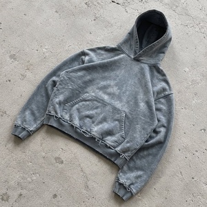 Hoodie Oversize à Marque Blanche 450 GSM en Polaire Délavée Effet Vieilli Style Streetwear pour Marques de Vêtements - Product Image 4