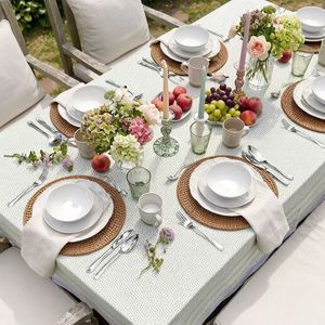 Top Quality Printed Linen Cotton 8-10 Seater <b>Tablecloth</b> 180x270 Cm Outdoor Washable Woven Striped Pastoral Style at Wholesale - Product Image 5