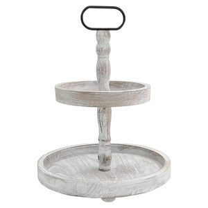 Grand plateau en bois réglable à 2 niveaux Plateaux décoratifs de ferme Présentoir à cupcakes et fruits à 2 niveaux Support à café - Product Image 5