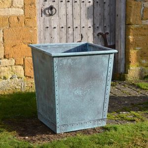 <b>Rectangle</b> Metal Plant Pot Industrial Style Outdoor Garden Container Blue Finish Decorative <b>Planter</b> for Outdoor Use - Product Image 4