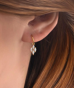 Clásicos Pendientes de Diamantes Cultivados en Laboratorio, Corte Marquesa, Certificados por IGI, Chapados en Oro Vintage, para Uso Diario, Regalo para Mujer - Product Image 5