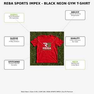 T-shirt à manches courtes pour homme REBA, rouge, col rond, polyester/coton, bordure contrastée - Product Image 2